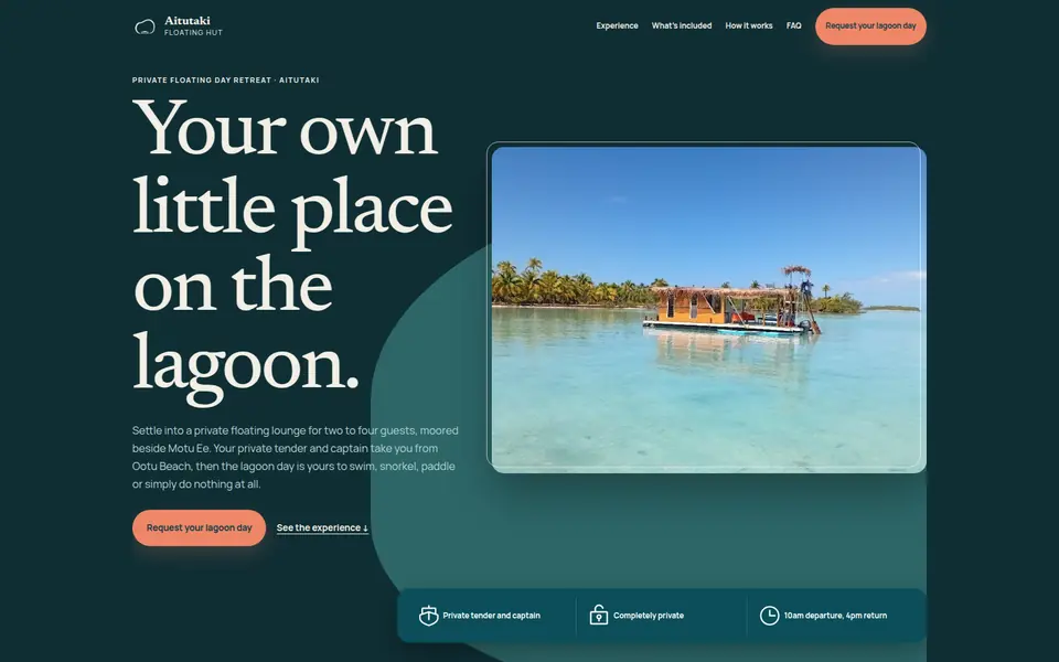 Aitutaki Floating Hut homepage