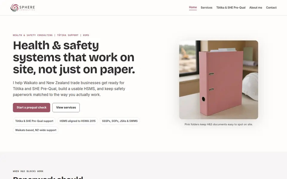 Sphere Consulting homepage